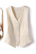 Febedress V Neck Button Up Pocketed Blazer Vest