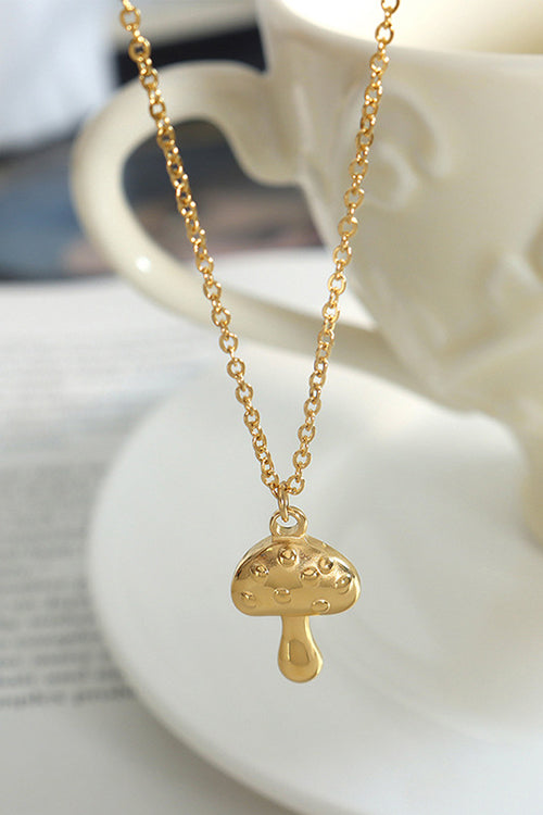 Febedress Cute Little Stereoscopic Mushroom Pendant Necklace