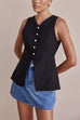 Febedress Single Breasted Pocketed Solid Vest