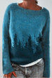 Febedress Crewneck Tree Pattern Knit Pullover Sweater(in 2 Colors)