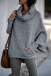 Febedress Cowl Neck Batwing Sleeves Loose Sweater