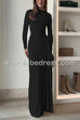 Long Sleeves Draped Slit Maxi Party Dress(7 Colors Available!)