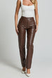 Febedress High Rise Pocketed Casual Faux Leather Pants