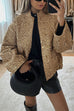 Febedress Stand Collar Zip Up Pocketed Sequin Jacket