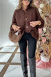 Febedress Button Up Balloon Sleeves Sweater Cardigan