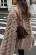 Febedress Round Neck Oversized Cable Knit Sweater