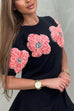 Febedress Crewneck Short Sleeves 3D Flower Sweater Top