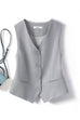 Febedress V Neck Button Up Pocketed Blazer Vest