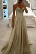 Febedress Spaghetti Strap Glittering Tulle Maxi Party Dress