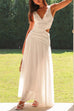 Febedress V Neck Sleeveless Cut Out Swing Maxi Dress