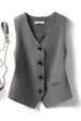 Febedress V Neck Button Up Pocketed Blazer Vest