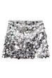 Febedress Elastic Waist Sequin Paillette Mini Skirt