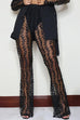 Febedress High Waist Sheer Lace Flared Pants