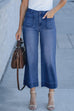 Febedress Patch Pocket Straight Wide Leg Cropped Jeans