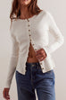 Febedress Button Down Long Sleeves Ribbed Knit Top