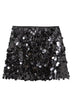 Febedress Elastic Waist Sequin Paillette Mini Skirt