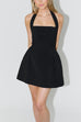 Febedress Halter Neck Backless A-line Mini Dress