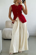 Febedress Elastic Waist Wide Leg Cotton Linen Palazzo Pants