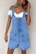 Febedress Button Up Pocketed Denim Romper