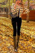 Button Down Striped Fall Cropped Sweater Cardigan