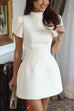 Febedress Mockneck Petal Sleeves Bow Knot Cut Out Mini Dress