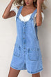 Febedress Button Up Pocketed Denim Romper