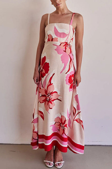 Febedress Empire Waist Floral Print Maxi Cami Dress