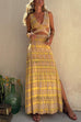 Febedress V Neck Cut Out Side Split Tie Dye Maxi Dress