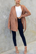 Febedress Collared Open Front Faux Suede Coat with Belt