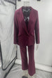 Febedress One Button Pocketed Blazer and Straight Leg Pants Power Suit Set