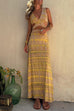 Febedress V Neck Cut Out Side Split Tie Dye Maxi Dress