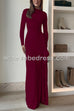 Long Sleeves Draped Slit Maxi Party Dress(7 Colors Available!)