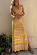 Febedress V Neck Cut Out Side Split Tie Dye Maxi Dress