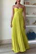 Febedress Exquisite Strapless Pleated Maxi Party Dress