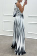 Febedress One Shoulder Waisted Slit Printed Maxi Dress