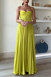 Febedress Exquisite Strapless Pleated Maxi Party Dress