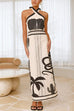 Febedress Palm Canyon Print Criss Cross Halter Maxi Dress