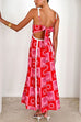 Febedress Ric Rac Trim Bow Back Palm Soleil Print Maxi Cami Dress