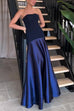 (in 5 Colors)Febedress Strapless Patchwork Flare Gown Maxi Party Dress