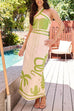 Febedress Palm Canyon Print Criss Cross Halter Maxi Dress