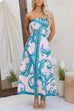 Febedress Strapless Tube Unique Print Swing Maxi Dress