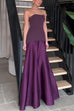 Febedress Strapless Patchwork Flare Gown Maxi Party Dress (5 Colors Available!)