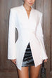 Febedress Chic V Neck Single Button Irregular Blazer