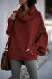 Febedress Cowl Neck Batwing Sleeves Loose Sweater