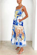 Febedress Pocketed Side Slit Printed Maxi Cami Dress