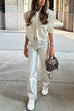 Febedress Glam Straight Leg Metallic Faux Leather Pants