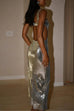 Febedress Sleeveless Open Back Sequin Bodycon Maxi Party Dress