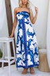 Febedress Strapless Tube Unique Print Swing Maxi Dress