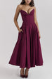 Febedress V Neck Strapless Corset Swing Maxi Dress