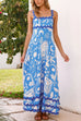 Febedress Ric Rac Trim Pocketed Unique Print Maxi Cami Dress